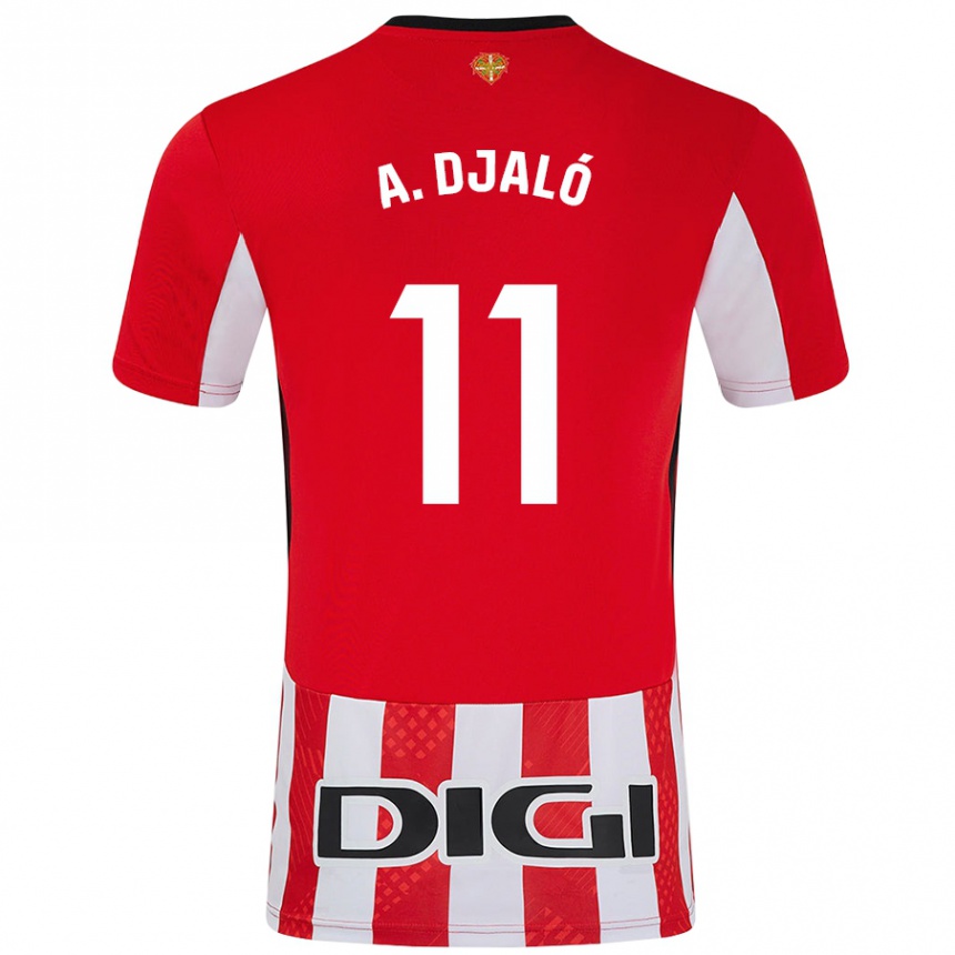 Niño Fútbol Camiseta Álvaro Djaló #11 Rojo Blanco 1ª Equipación 2024/25 Perú