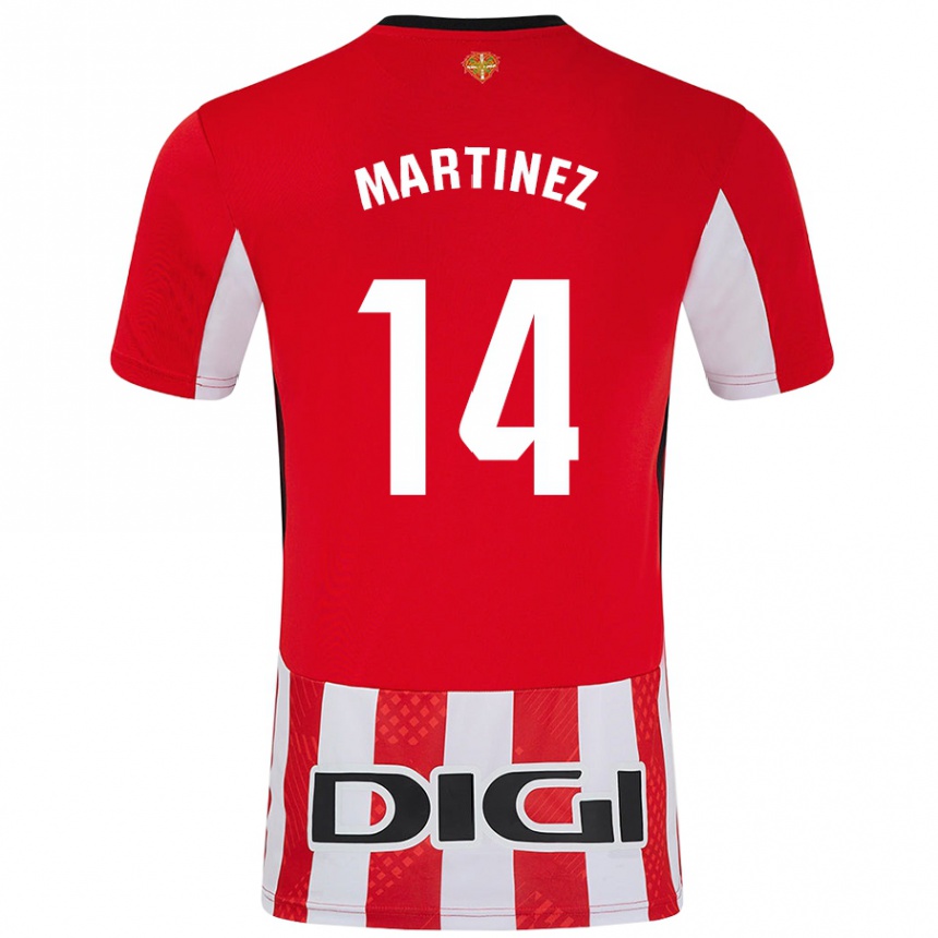 Niño Fútbol Camiseta Pablo Martínez #14 Rojo Blanco 1ª Equipación 2024/25 Perú