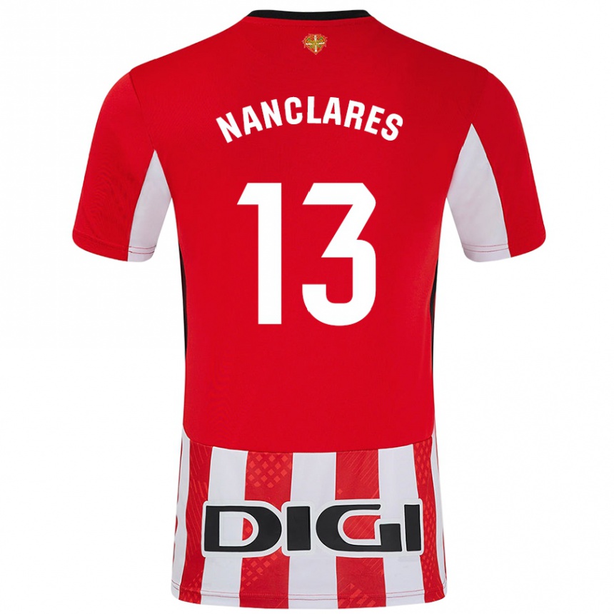 Niño Fútbol Camiseta Adriana Nanclares #13 Rojo Blanco 1ª Equipación 2024/25 Perú