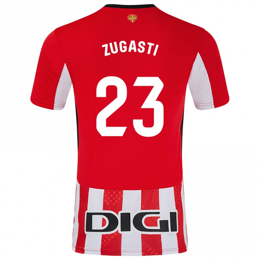 Niño Fútbol Camiseta Patricia Zugasti Oses #23 Rojo Blanco 1ª Equipación 2024/25 Perú