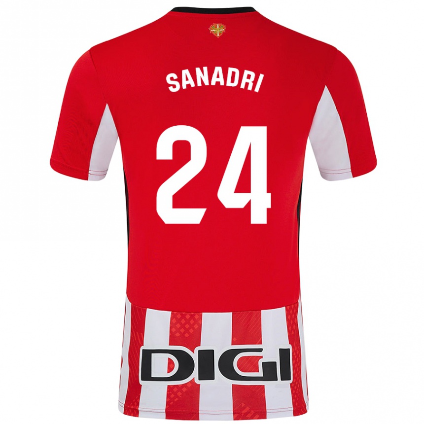 Niño Fútbol Camiseta Sanadri #24 Rojo Blanco 1ª Equipación 2024/25 Perú