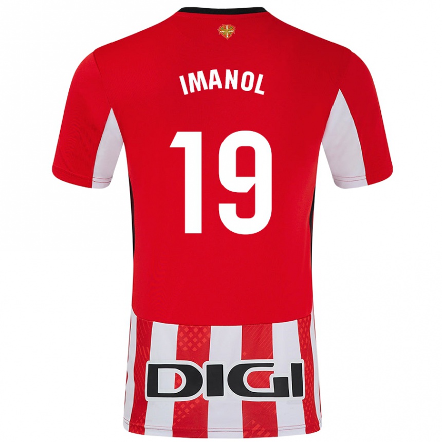 Niño Fútbol Camiseta Imanol García De Albéniz #19 Rojo Blanco 1ª Equipación 2024/25 Perú