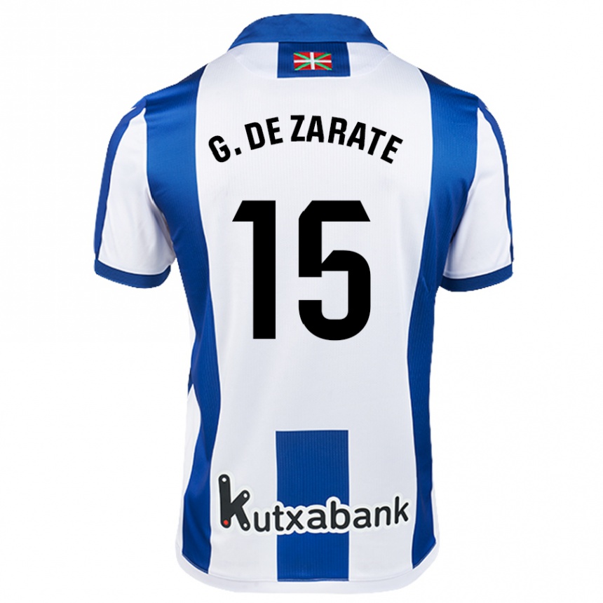 Niño Fútbol Camiseta Urko González De Zarate #15 Blanco Azul 1ª Equipación 2024/25 Perú