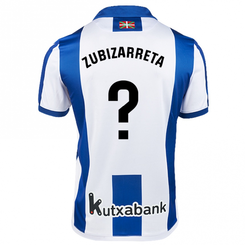 Niño Fútbol Camiseta Pablo Zubizarreta #0 Blanco Azul 1ª Equipación 2024/25 Perú