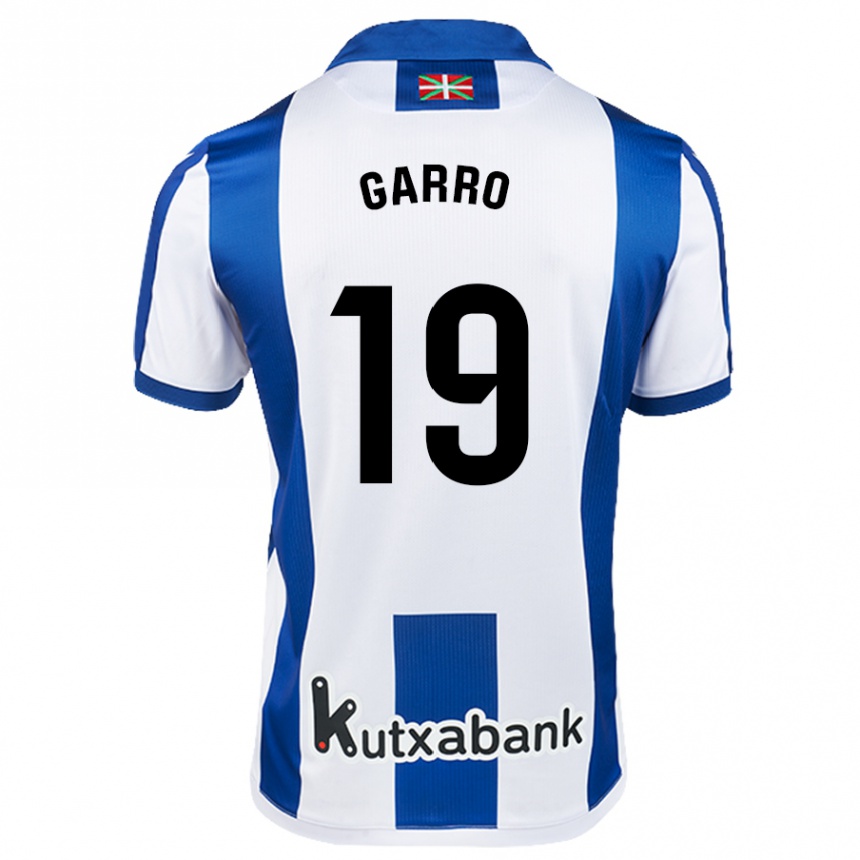 Niño Fútbol Camiseta Jon Garro #19 Blanco Azul 1ª Equipación 2024/25 Perú