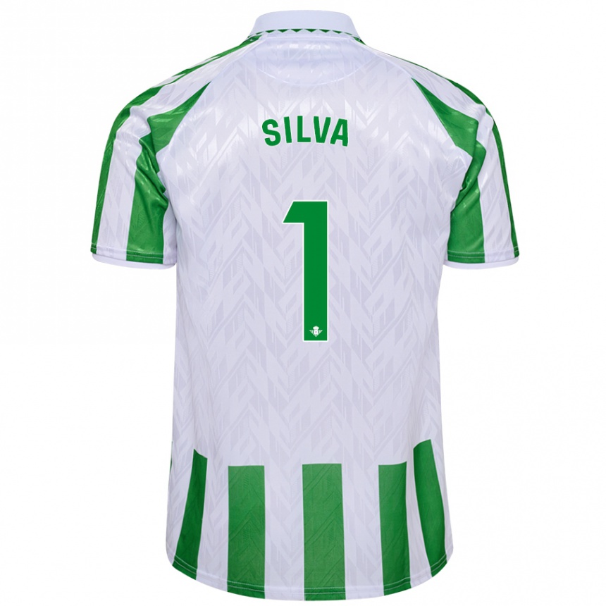 Niño Fútbol Camiseta Rui Silva #1 Verde Rayas Blancas 1ª Equipación 2024/25 Perú