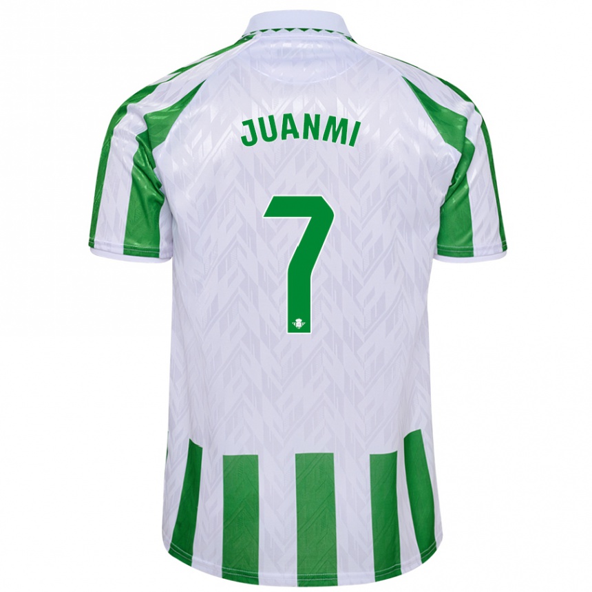 Niño Fútbol Camiseta Juanmi #7 Verde Rayas Blancas 1ª Equipación 2024/25 Perú