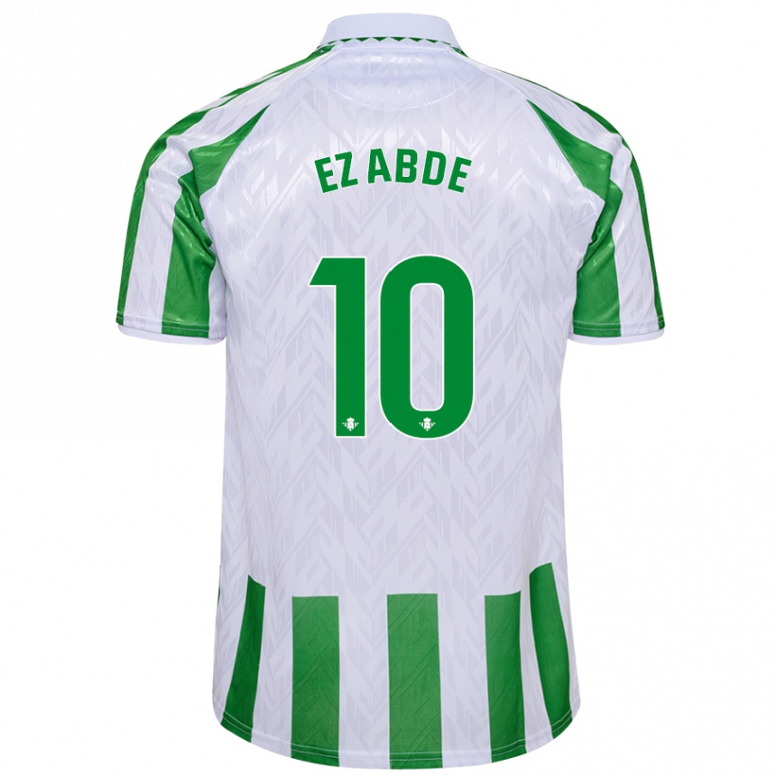 Niño Fútbol Camiseta Abde Ezzalzouli #10 Verde Rayas Blancas 1ª Equipación 2024/25 Perú