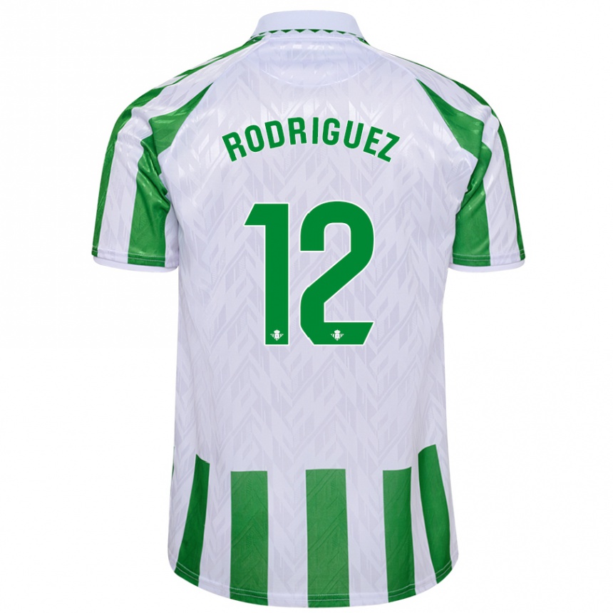 Niño Fútbol Camiseta Ricardo Rodríguez #12 Verde Rayas Blancas 1ª Equipación 2024/25 Perú