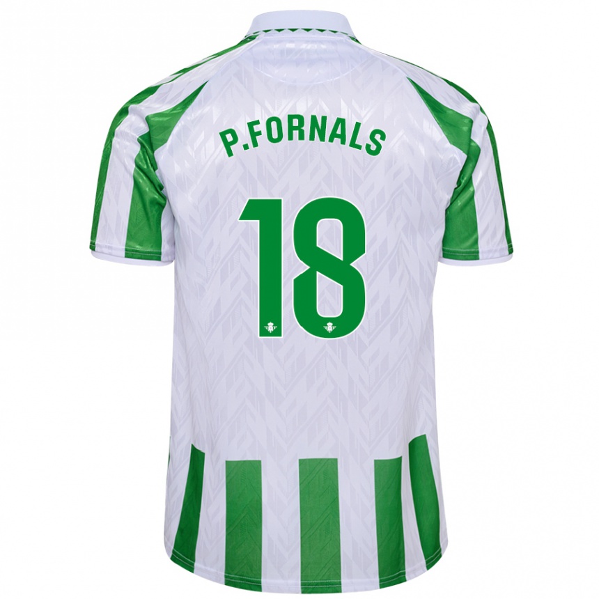 Niño Fútbol Camiseta Pablo Fornals #18 Verde Rayas Blancas 1ª Equipación 2024/25 Perú