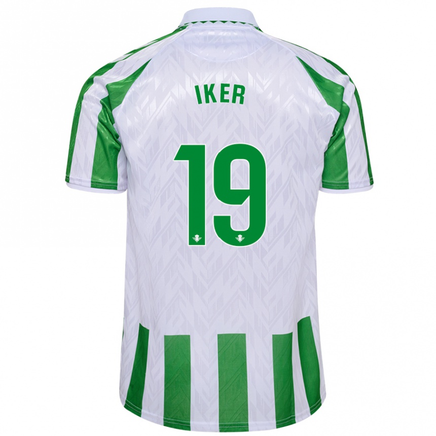 Niño Fútbol Camiseta Iker Losada #19 Verde Rayas Blancas 1ª Equipación 2024/25 Perú