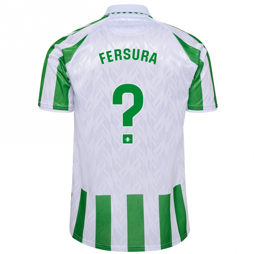 Niño Fútbol Camiseta João Fersura #0 Verde Rayas Blancas 1ª Equipación 2024/25 Perú