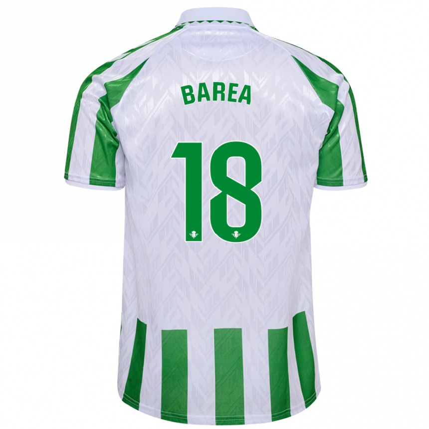 Niño Fútbol Camiseta Ismael Barea #18 Verde Rayas Blancas 1ª Equipación 2024/25 Perú