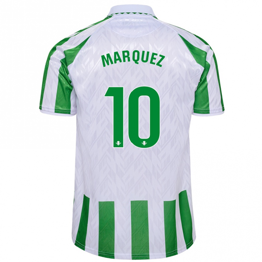 Niño Fútbol Camiseta Rosa Márquez #10 Verde Rayas Blancas 1ª Equipación 2024/25 Perú