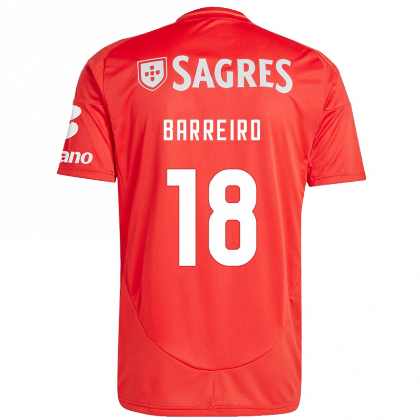 Niño Fútbol Camiseta Leandro Barreiro #18 Rojo Blanco 1ª Equipación 2024/25 Perú