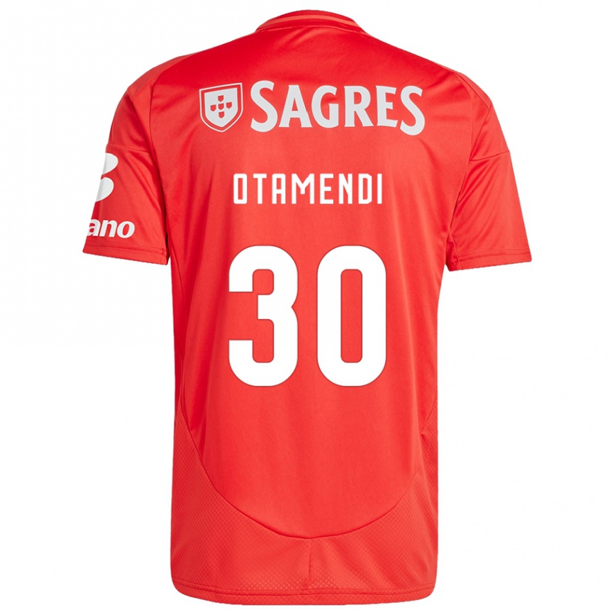 Niño Fútbol Camiseta Nicolás Otamendi #30 Rojo Blanco 1ª Equipación 2024/25 Perú