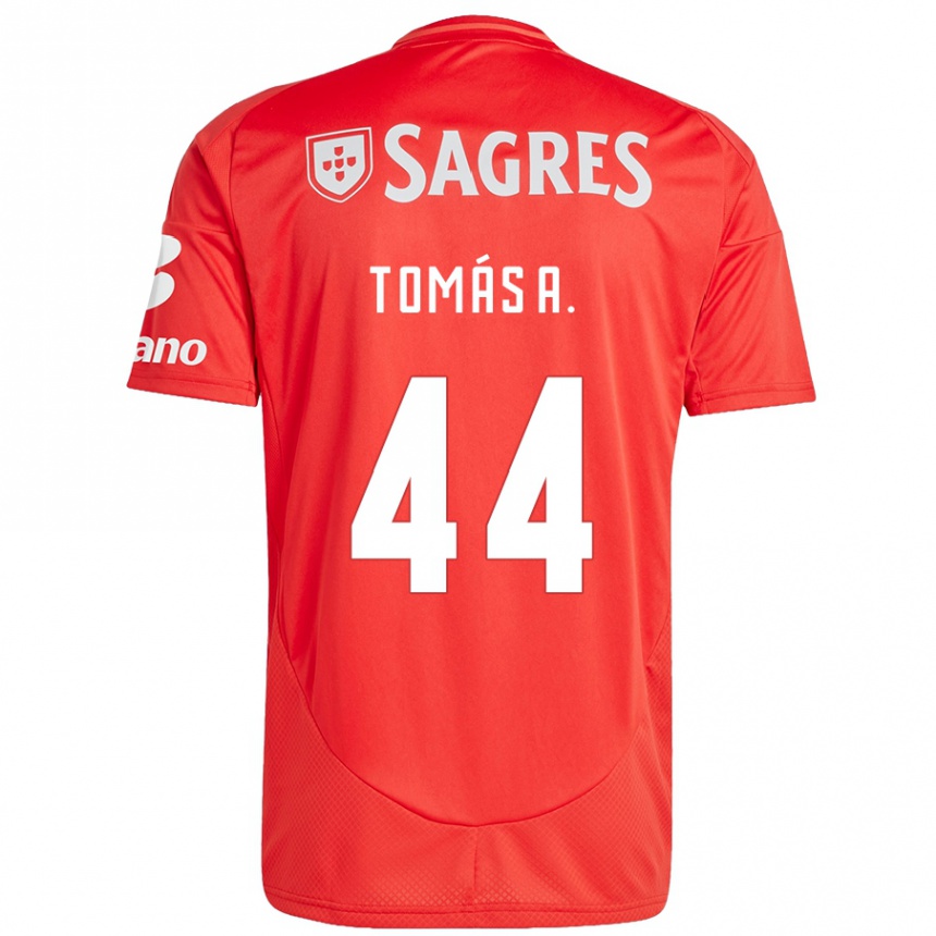 Niño Fútbol Camiseta Tomás Araújo #44 Rojo Blanco 1ª Equipación 2024/25 Perú