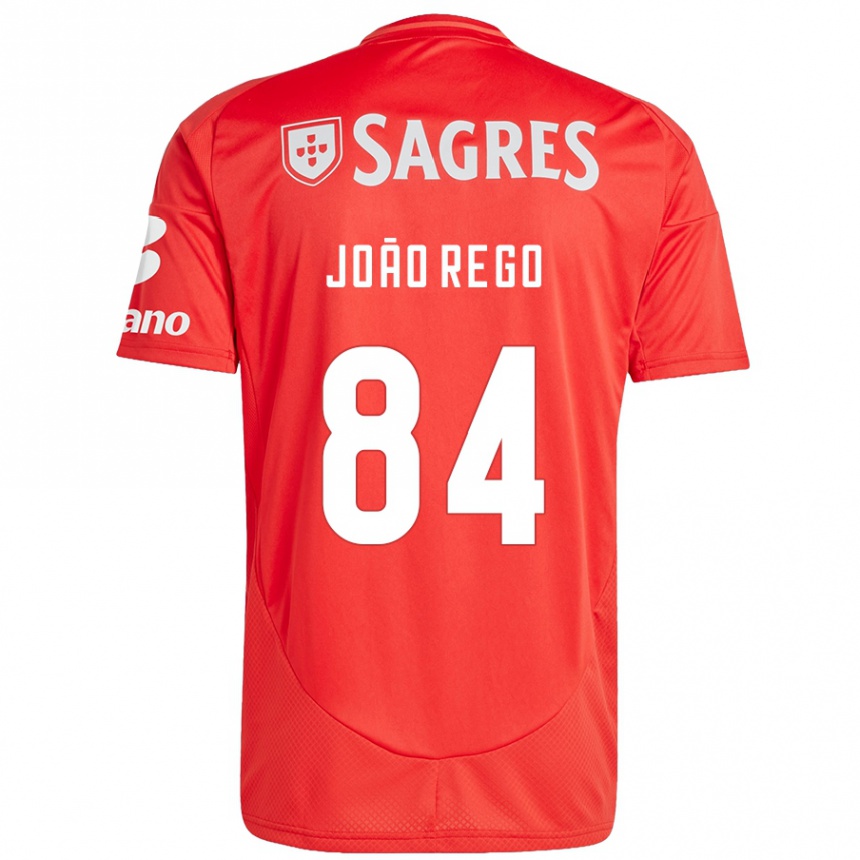 Niño Fútbol Camiseta João Rêgo #84 Rojo Blanco 1ª Equipación 2024/25 Perú