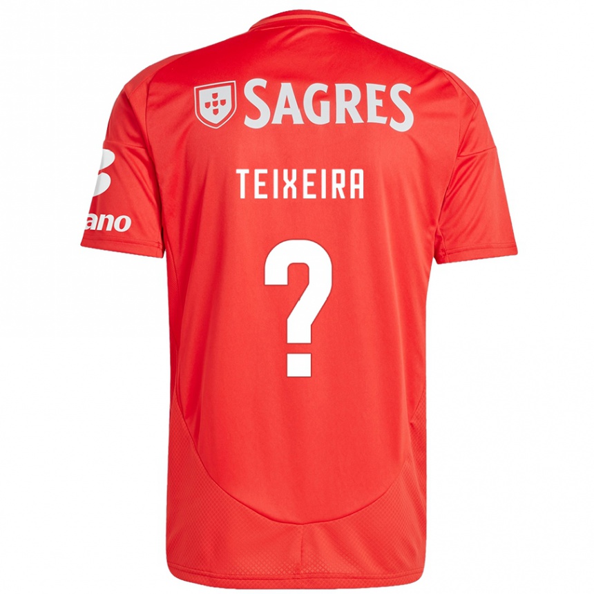 Niño Fútbol Camiseta Ricardo Teixeira #0 Rojo Blanco 1ª Equipación 2024/25 Perú