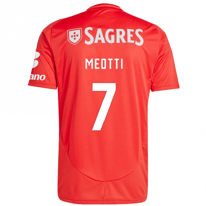 Niño Fútbol Camiseta Carlos Meotti #7 Rojo Blanco 1ª Equipación 2024/25 Perú