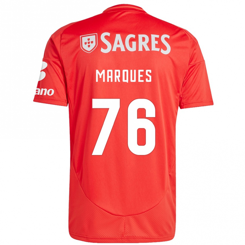 Niño Fútbol Camiseta Gustavo Marques #76 Rojo Blanco 1ª Equipación 2024/25 Perú