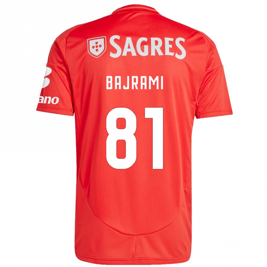 Niño Fútbol Camiseta Adrian Bajrami #81 Rojo Blanco 1ª Equipación 2024/25 Perú