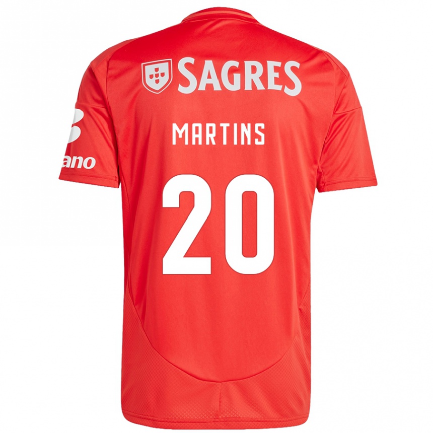 Niño Fútbol Camiseta Lara Martins #20 Rojo Blanco 1ª Equipación 2024/25 Perú