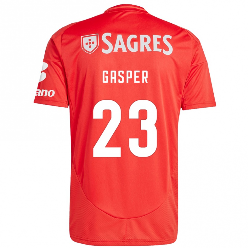 Niño Fútbol Camiseta Anna Gasper #23 Rojo Blanco 1ª Equipación 2024/25 Perú