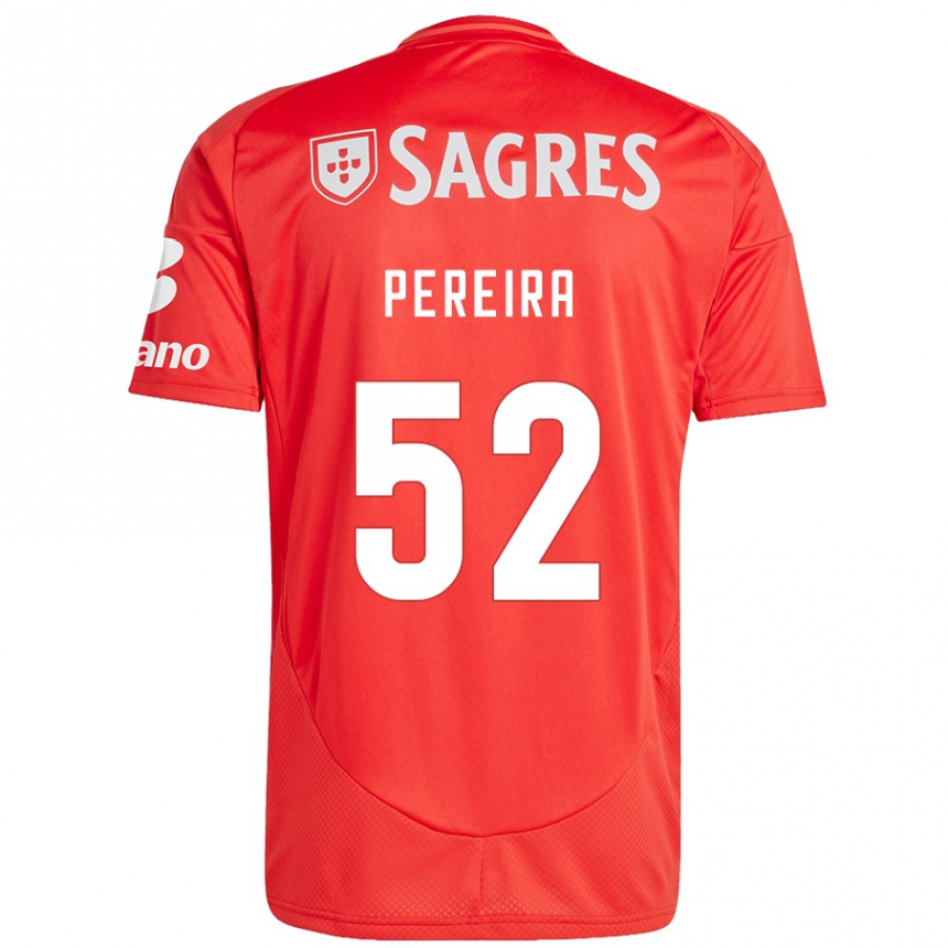 Niño Fútbol Camiseta Henrique Pereira #52 Rojo Blanco 1ª Equipación 2024/25 Perú