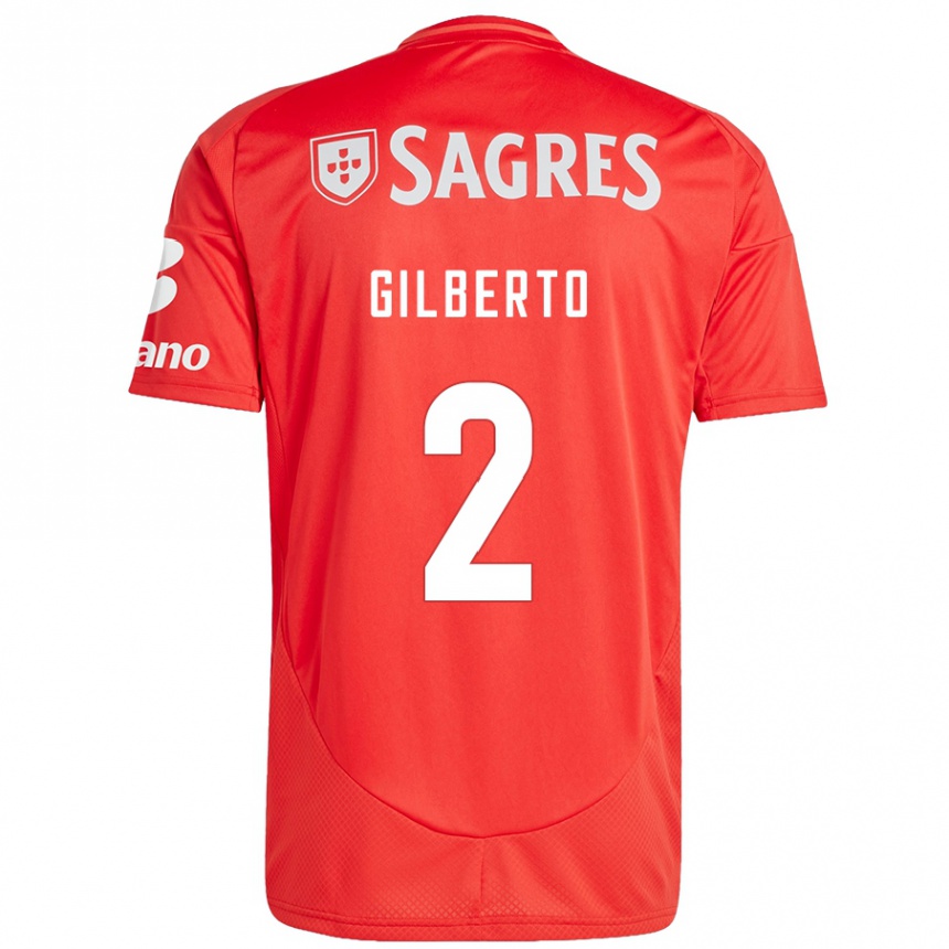 Niño Fútbol Camiseta Gilberto #2 Rojo Blanco 1ª Equipación 2024/25 Perú