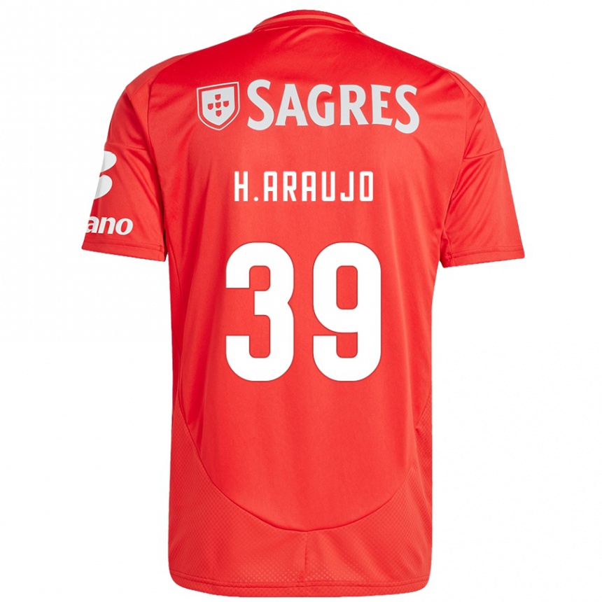 Niño Fútbol Camiseta Henrique Araujo #39 Rojo Blanco 1ª Equipación 2024/25 Perú