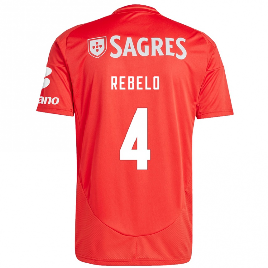 Niño Fútbol Camiseta Silvia Rebelo #4 Rojo Blanco 1ª Equipación 2024/25 Perú