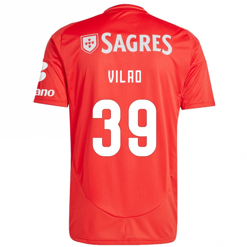 Niño Fútbol Camiseta Carolina Vilao #39 Rojo Blanco 1ª Equipación 2024/25 Perú