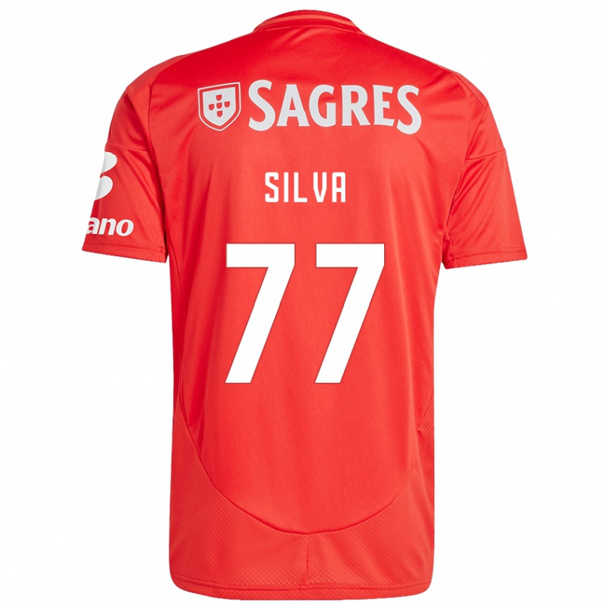 Niño Fútbol Camiseta Jessica Silva #77 Rojo Blanco 1ª Equipación 2024/25 Perú