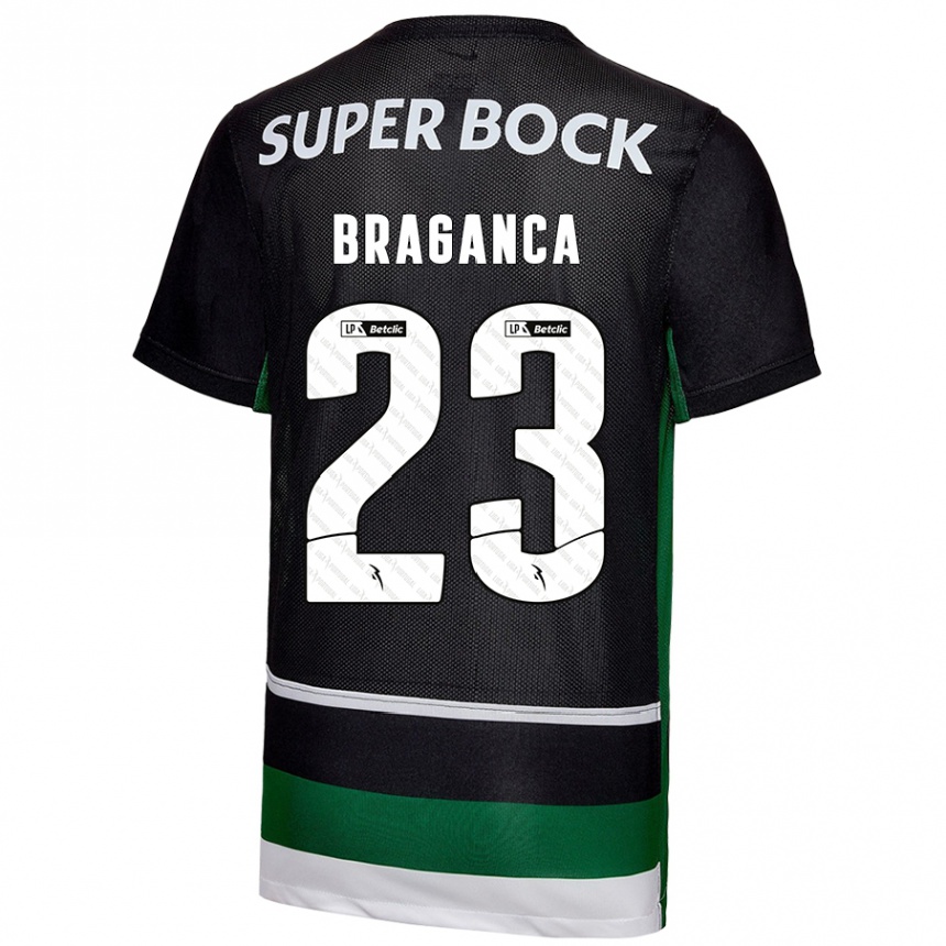 Niño Fútbol Camiseta Daniel Bragança #23 Negro Blanco Verde 1ª Equipación 2024/25 Perú