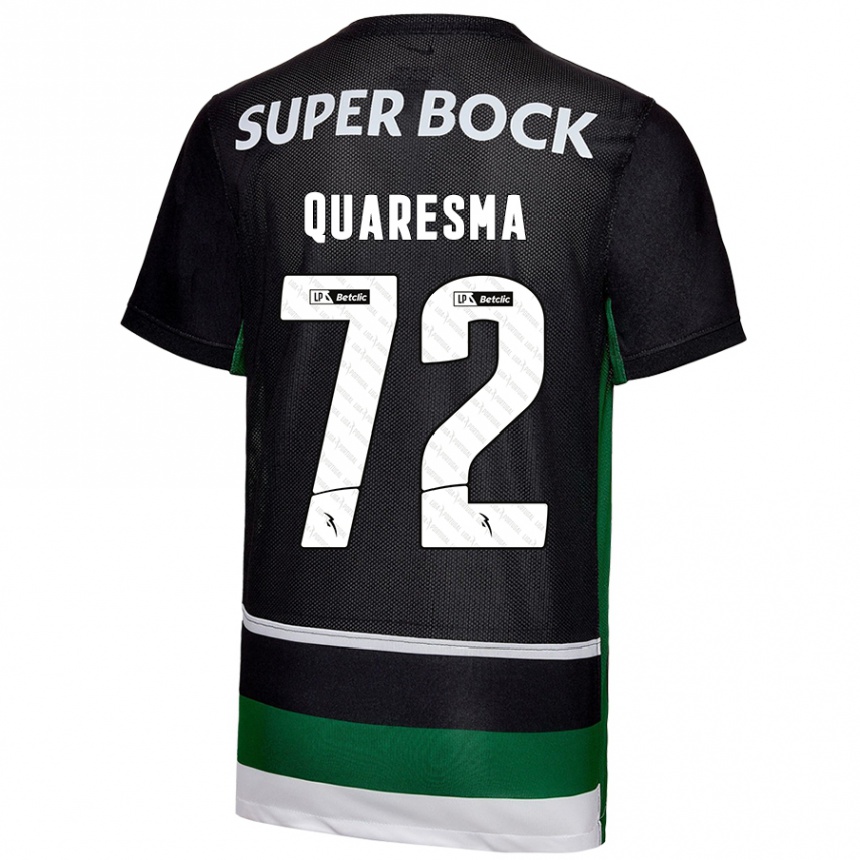 Niño Fútbol Camiseta Eduardo Quaresma #72 Negro Blanco Verde 1ª Equipación 2024/25 Perú