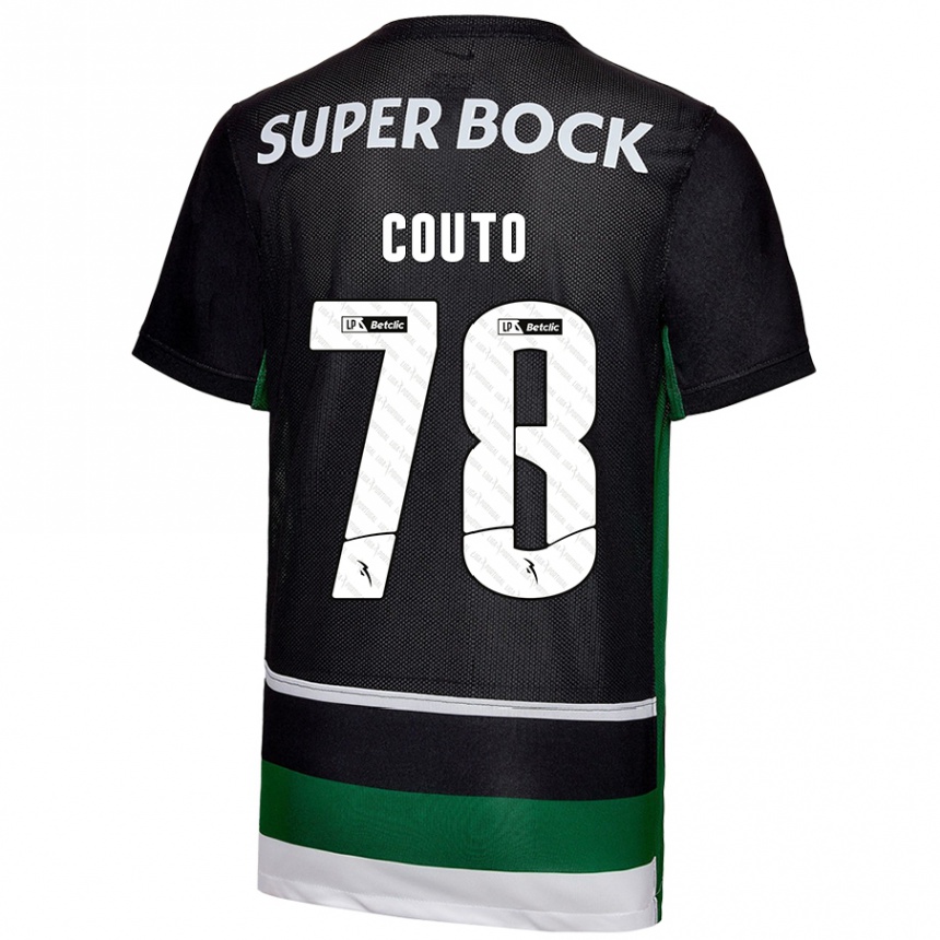 Niño Fútbol Camiseta Mauro Couto #78 Negro Blanco Verde 1ª Equipación 2024/25 Perú