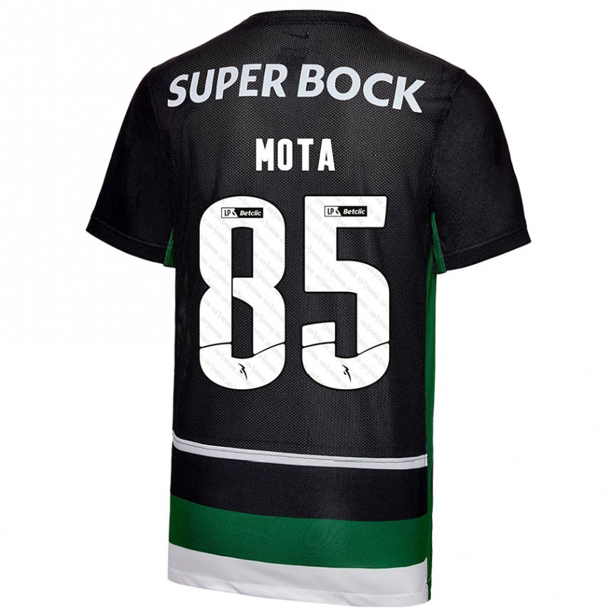 Niño Fútbol Camiseta Rafael Mota #85 Negro Blanco Verde 1ª Equipación 2024/25 Perú