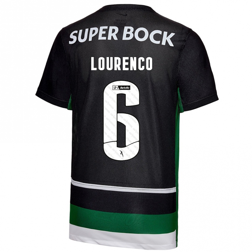 Niño Fútbol Camiseta Bruna Lourenço Urbano Costa #6 Negro Blanco Verde 1ª Equipación 2024/25 Perú