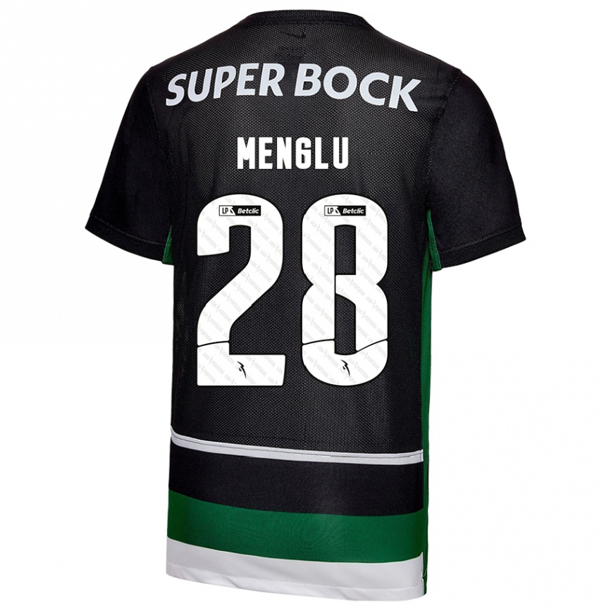 Niño Fútbol Camiseta Shen Menglu #28 Negro Blanco Verde 1ª Equipación 2024/25 Perú