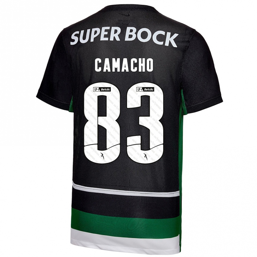 Niño Fútbol Camiseta Rafael Camacho #83 Negro Blanco Verde 1ª Equipación 2024/25 Perú