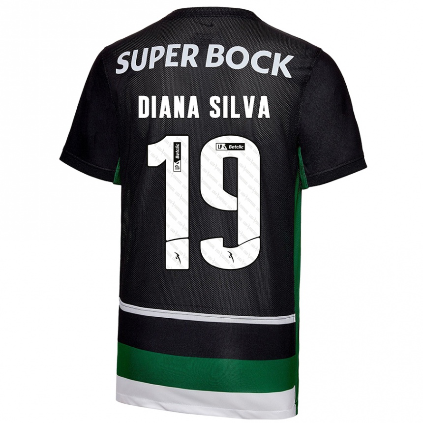 Niño Fútbol Camiseta Diana Micaela Abreu De Sousa E Silva #19 Negro Blanco Verde 1ª Equipación 2024/25 Perú