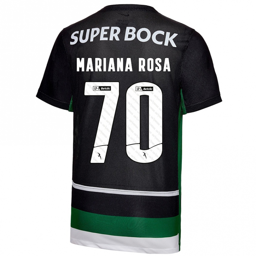 Niño Fútbol Camiseta Mariana Silva Pinto Vilaça Da Rosa #70 Negro Blanco Verde 1ª Equipación 2024/25 Perú