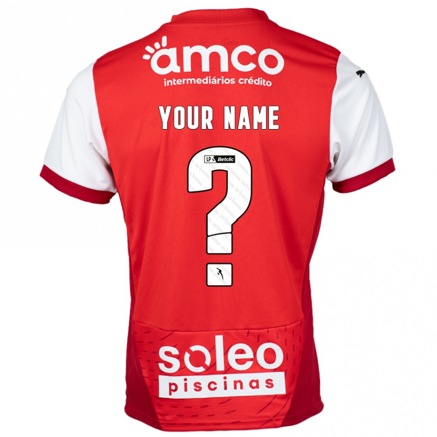 Niño Fútbol Camiseta Su Nombre #0 Rojo Blanco 1ª Equipación 2024/25 Perú