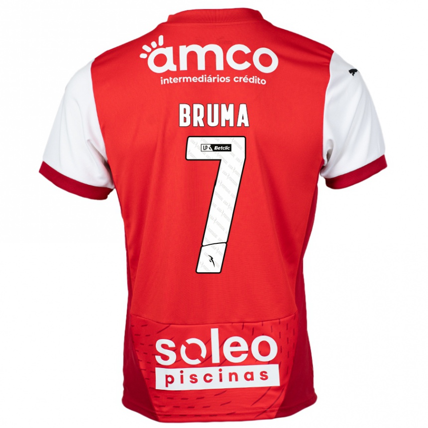 Niño Fútbol Camiseta Bruma #7 Rojo Blanco 1ª Equipación 2024/25 Perú