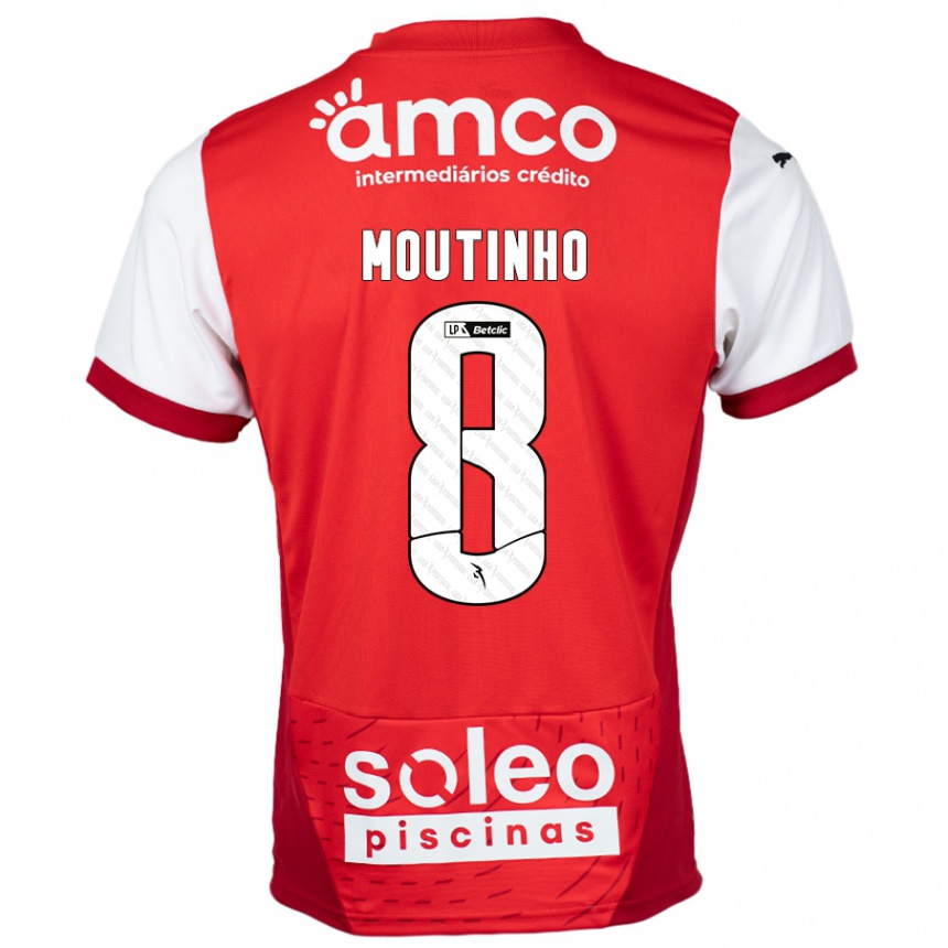 Niño Fútbol Camiseta João Moutinho #8 Rojo Blanco 1ª Equipación 2024/25 Perú