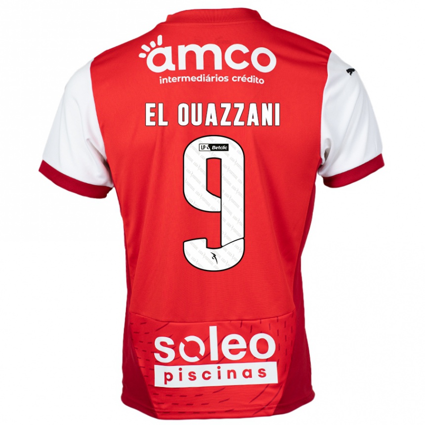 Niño Fútbol Camiseta Amine El Ouazzani #9 Rojo Blanco 1ª Equipación 2024/25 Perú