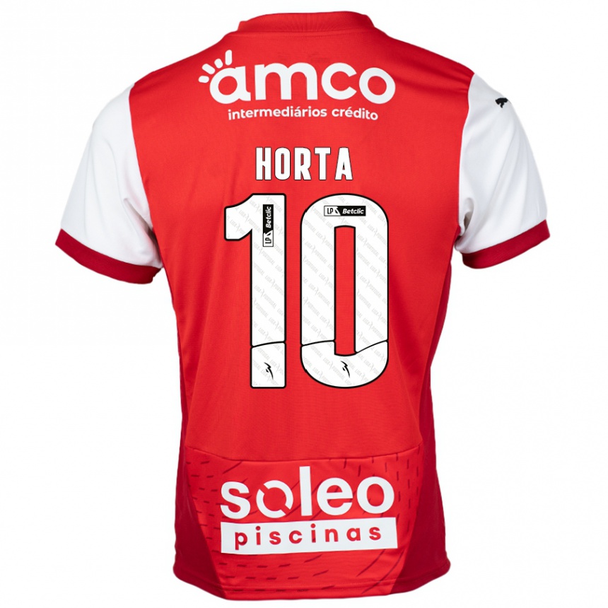 Niño Fútbol Camiseta André Horta #10 Rojo Blanco 1ª Equipación 2024/25 Perú