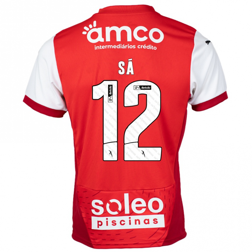 Niño Fútbol Camiseta Tiago Sá #12 Rojo Blanco 1ª Equipación 2024/25 Perú