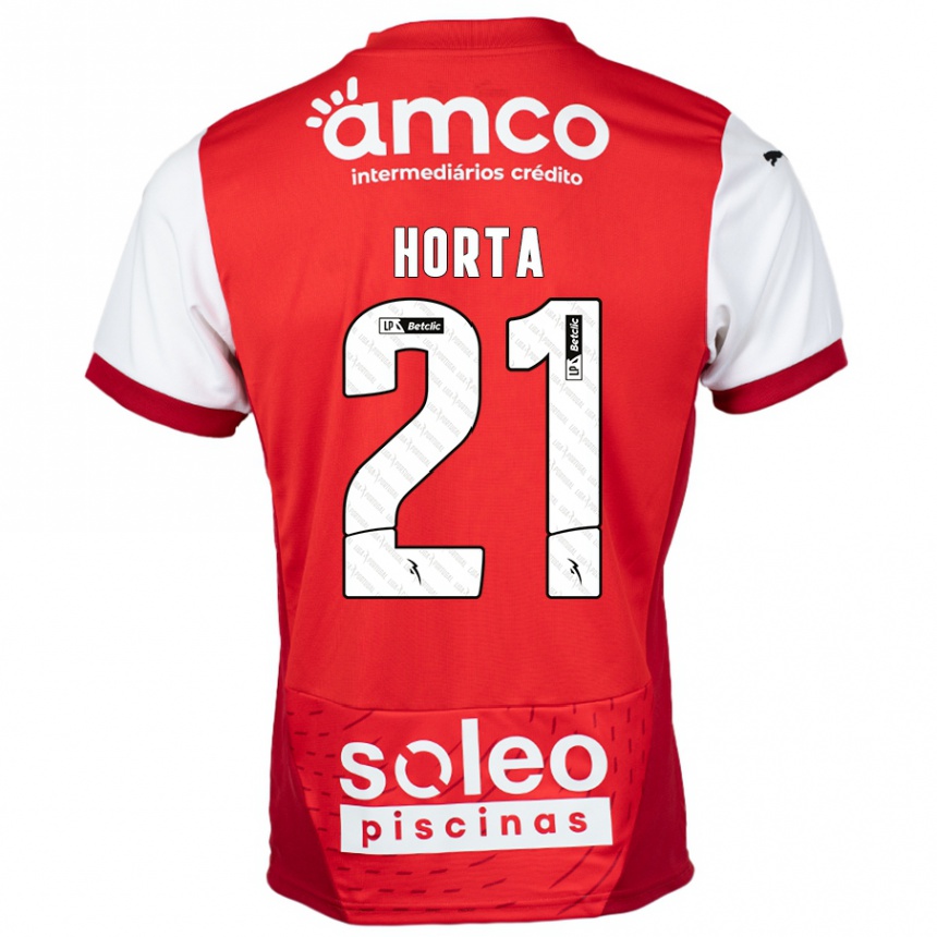 Niño Fútbol Camiseta Ricardo Horta #21 Rojo Blanco 1ª Equipación 2024/25 Perú